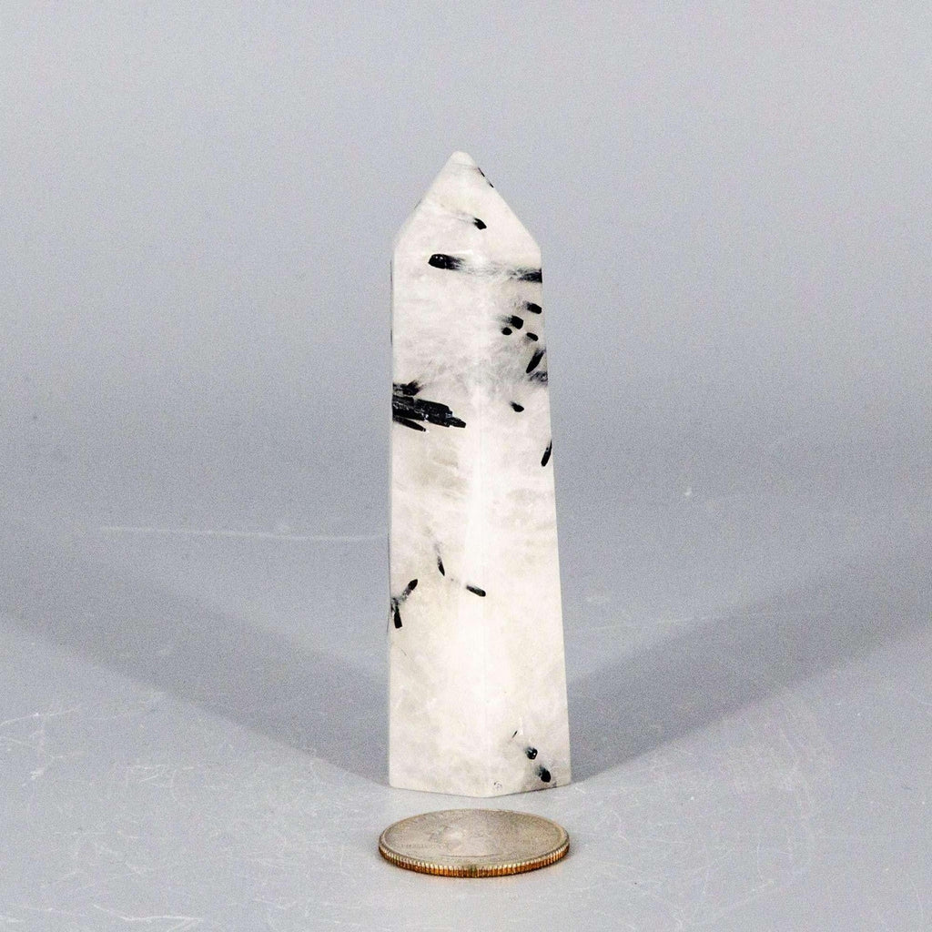 Clear Quartz Crystal Tower with Black Tourmaline Stone Crystal Destiny