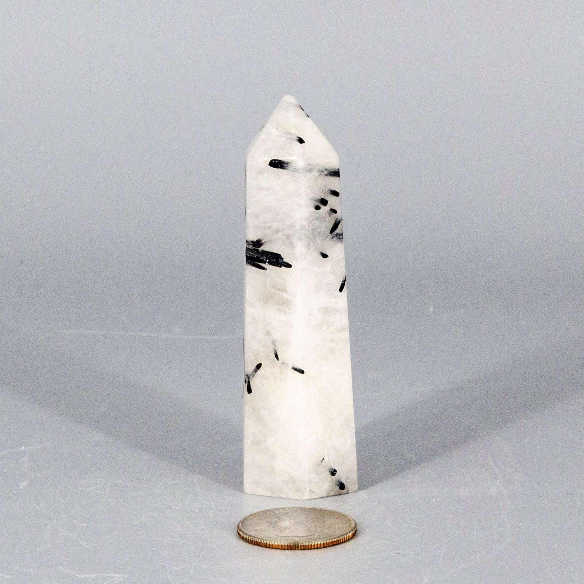 Clear Quartz Crystal Tower with Black Tourmaline Stone Crystal Destiny