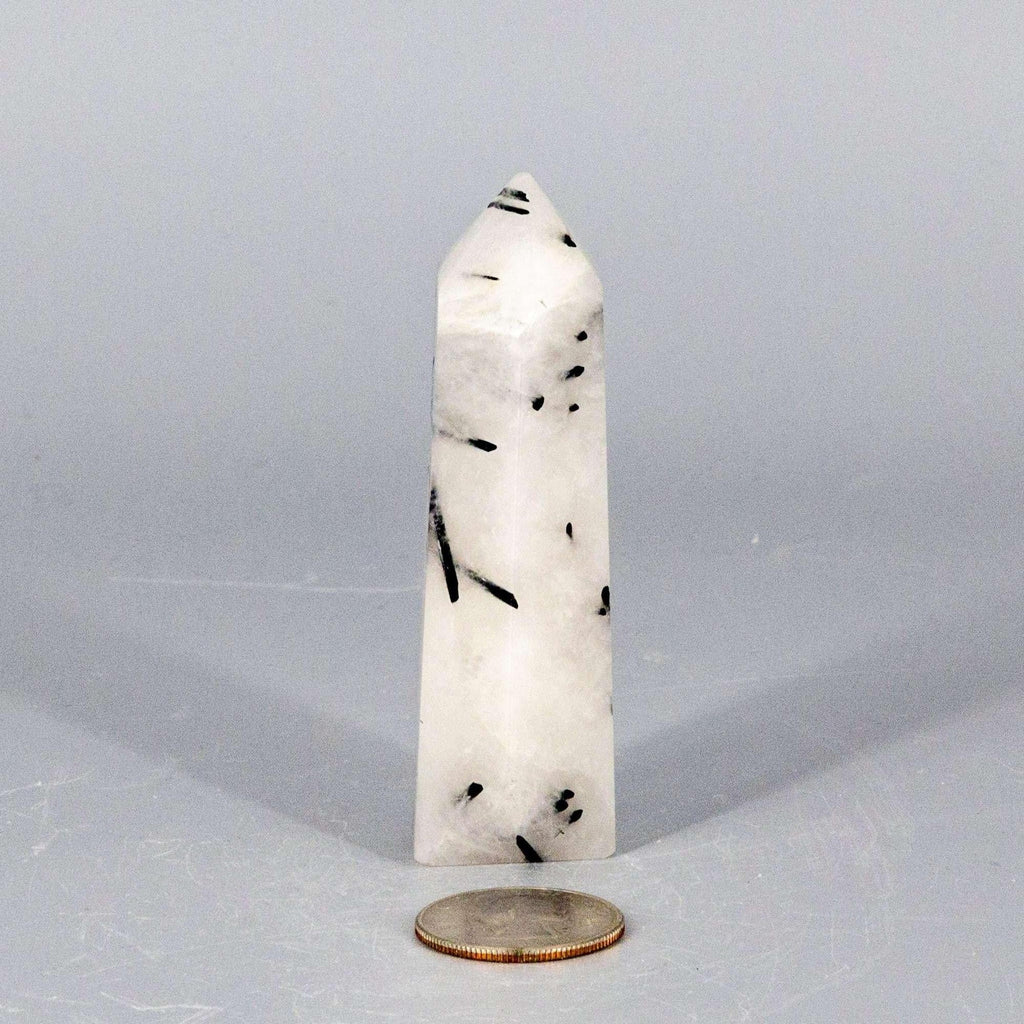 Clear Quartz Crystal Tower with Black Tourmaline Stone Crystal Destiny