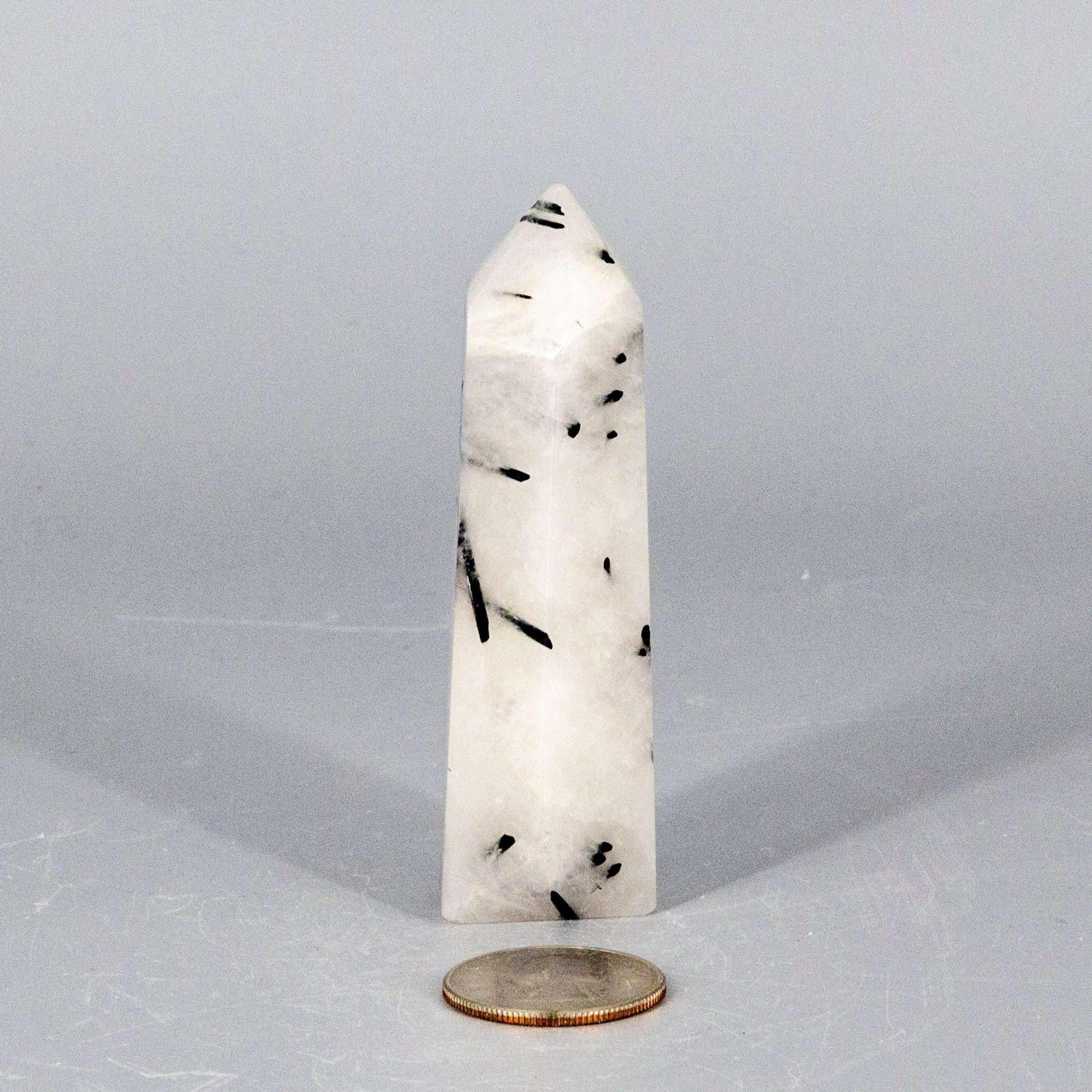 Clear Quartz Crystal Tower with Black Tourmaline Stone Crystal Destiny