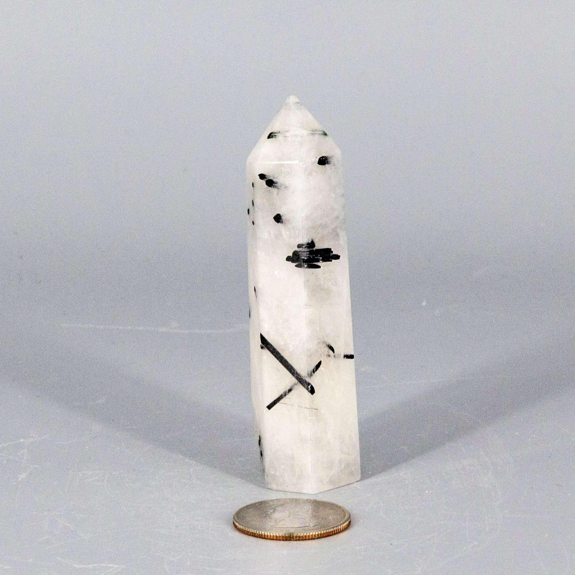 Clear Quartz Crystal Tower with Black Tourmaline Stone Crystal Destiny