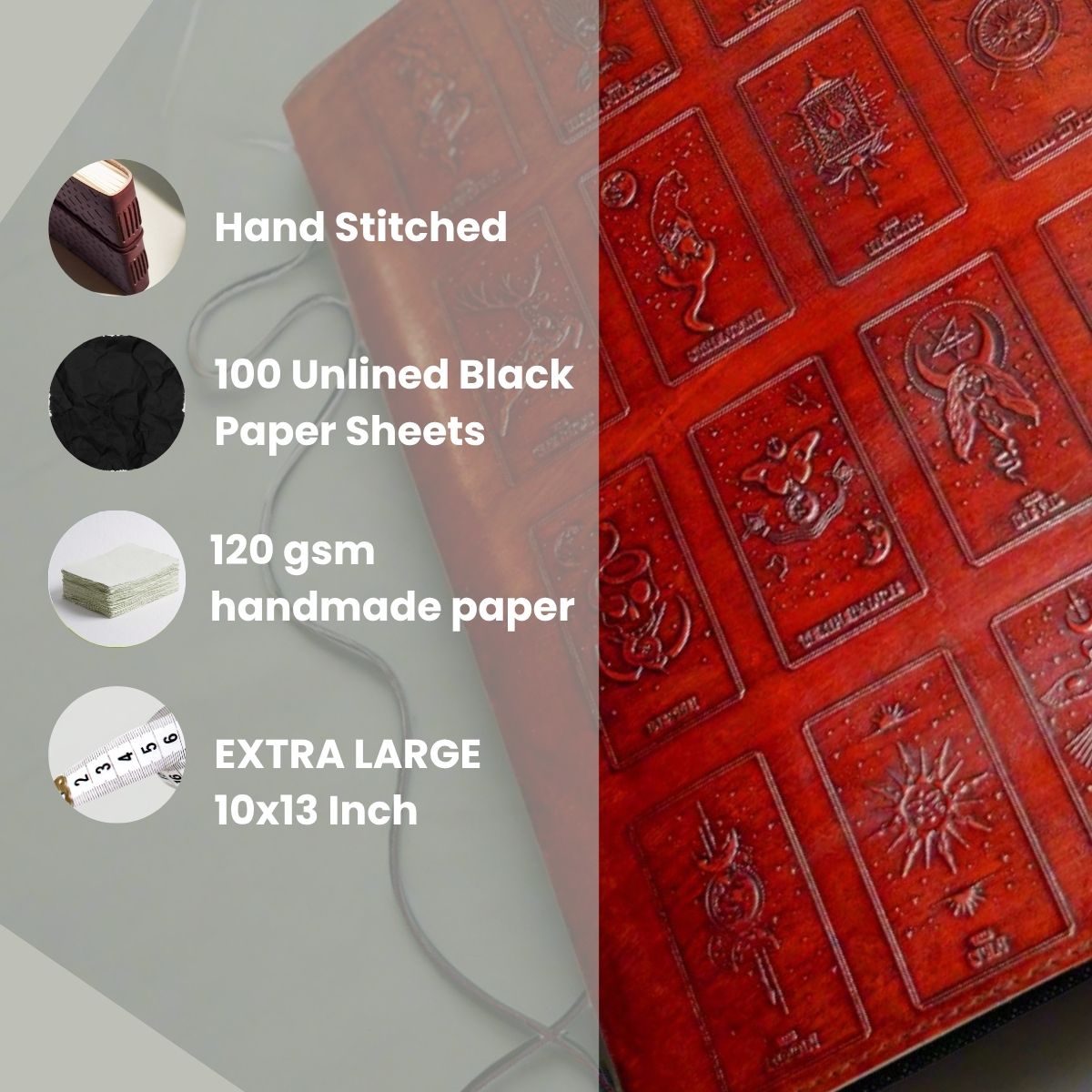 Mystic Tarot: 10x13 Leather Journal Soothi