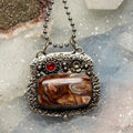 Crazy Lace Agate Crystal 925 Sterling Silver Pendant Crystal Destiny