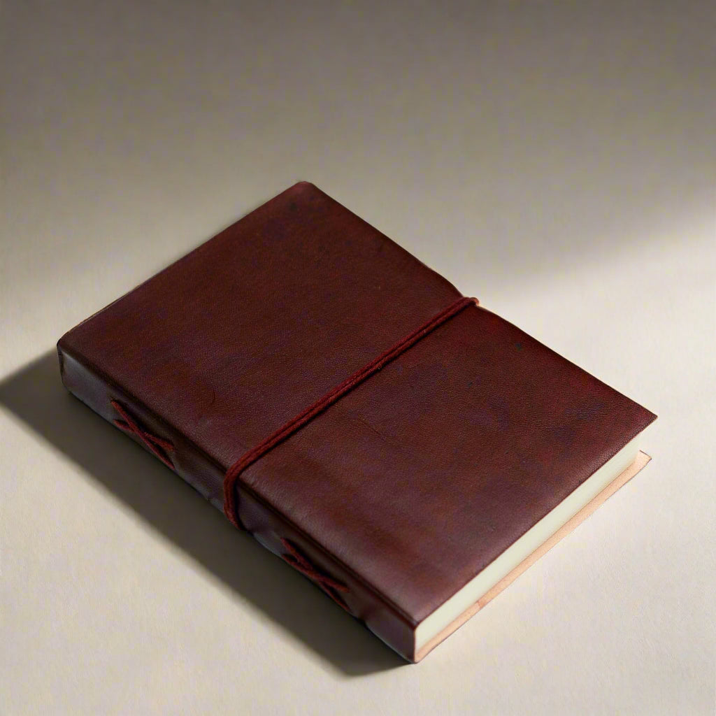 Rustic Dark Brown 5x7 Leather Journal - Unlined & Tree-Free Paper Soothi
