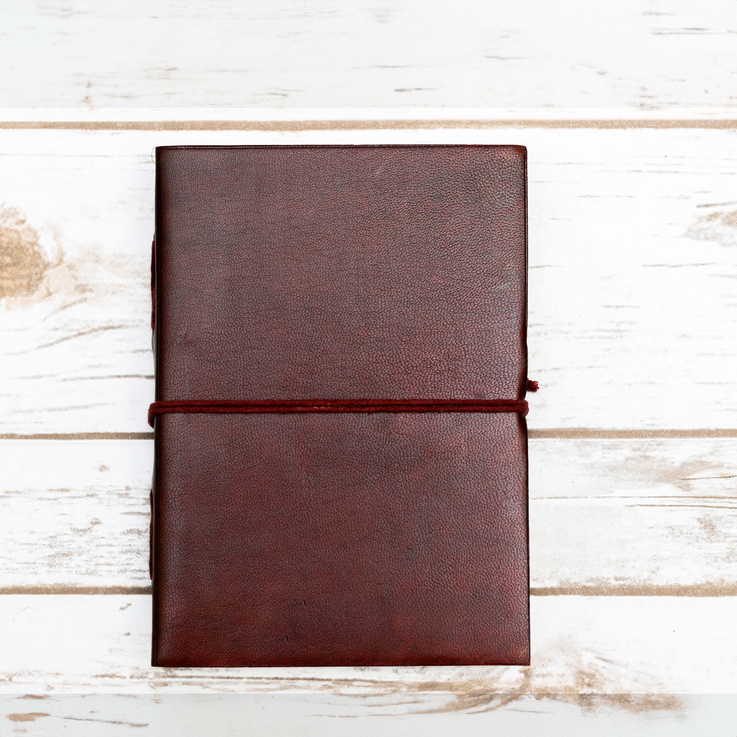 Rustic Dark Brown 5x7 Leather Journal - Unlined & Tree-Free Paper Soothi