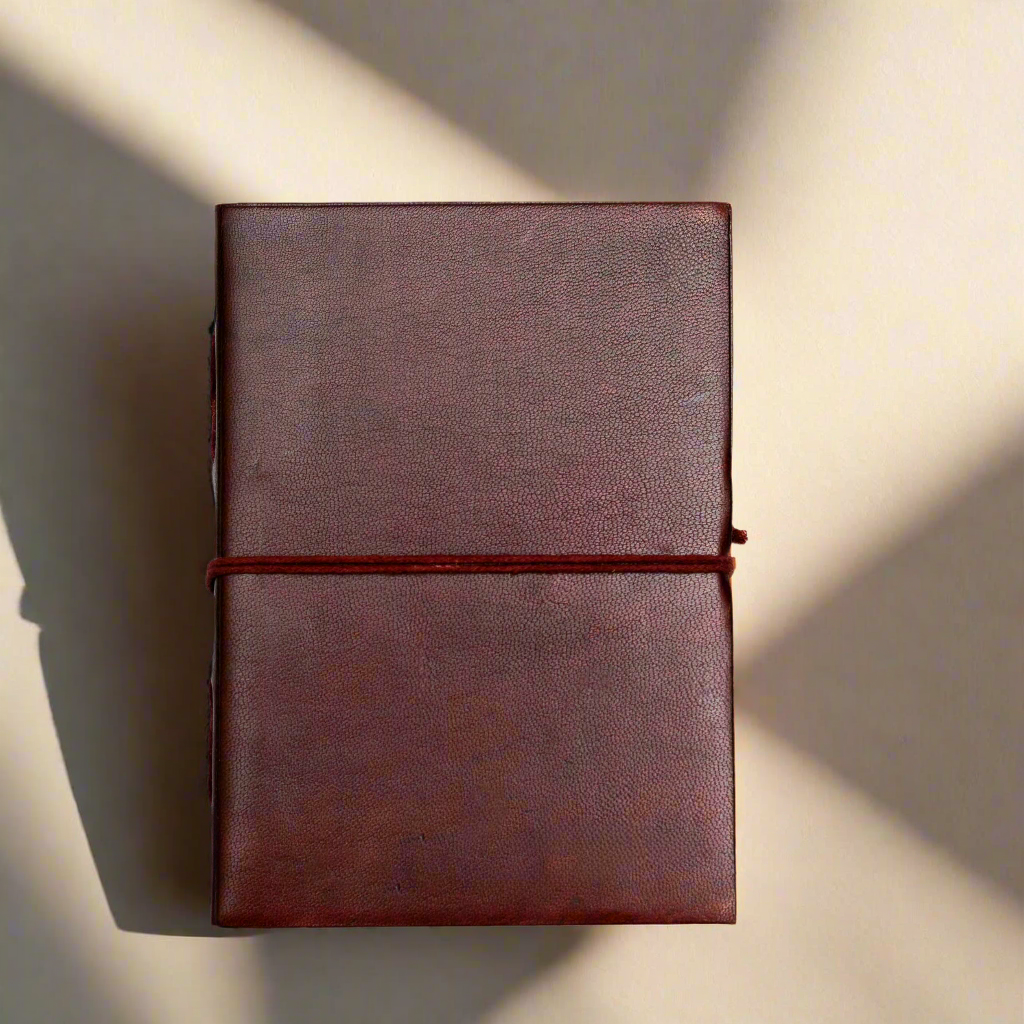 Rustic Dark Brown 5x7 Leather Journal - Unlined & Tree-Free Paper Soothi