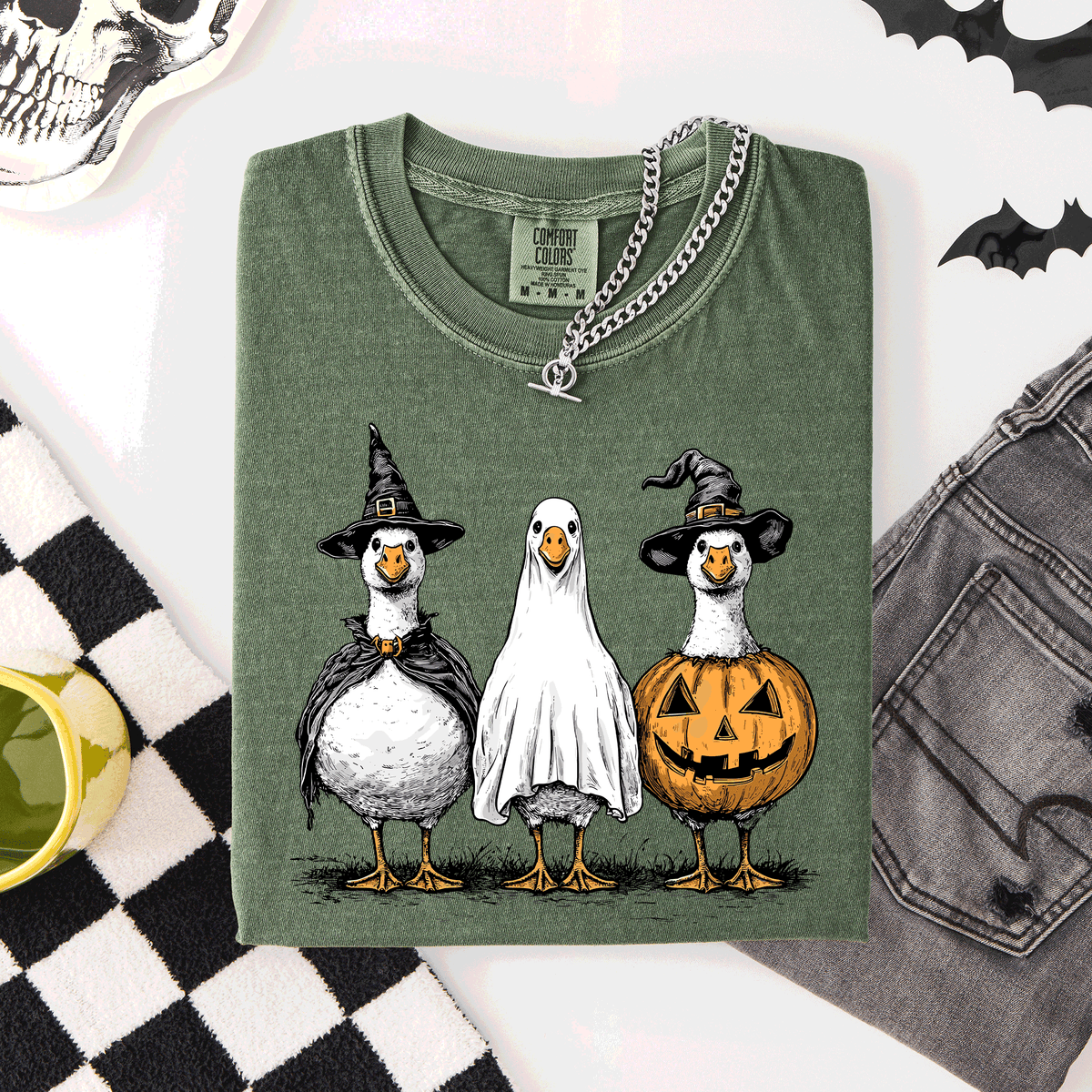 Cute Halloween Geese Spooky Season Parade Edition Limited Release Exclusive Comfort Colors Tee Refinery No. 1