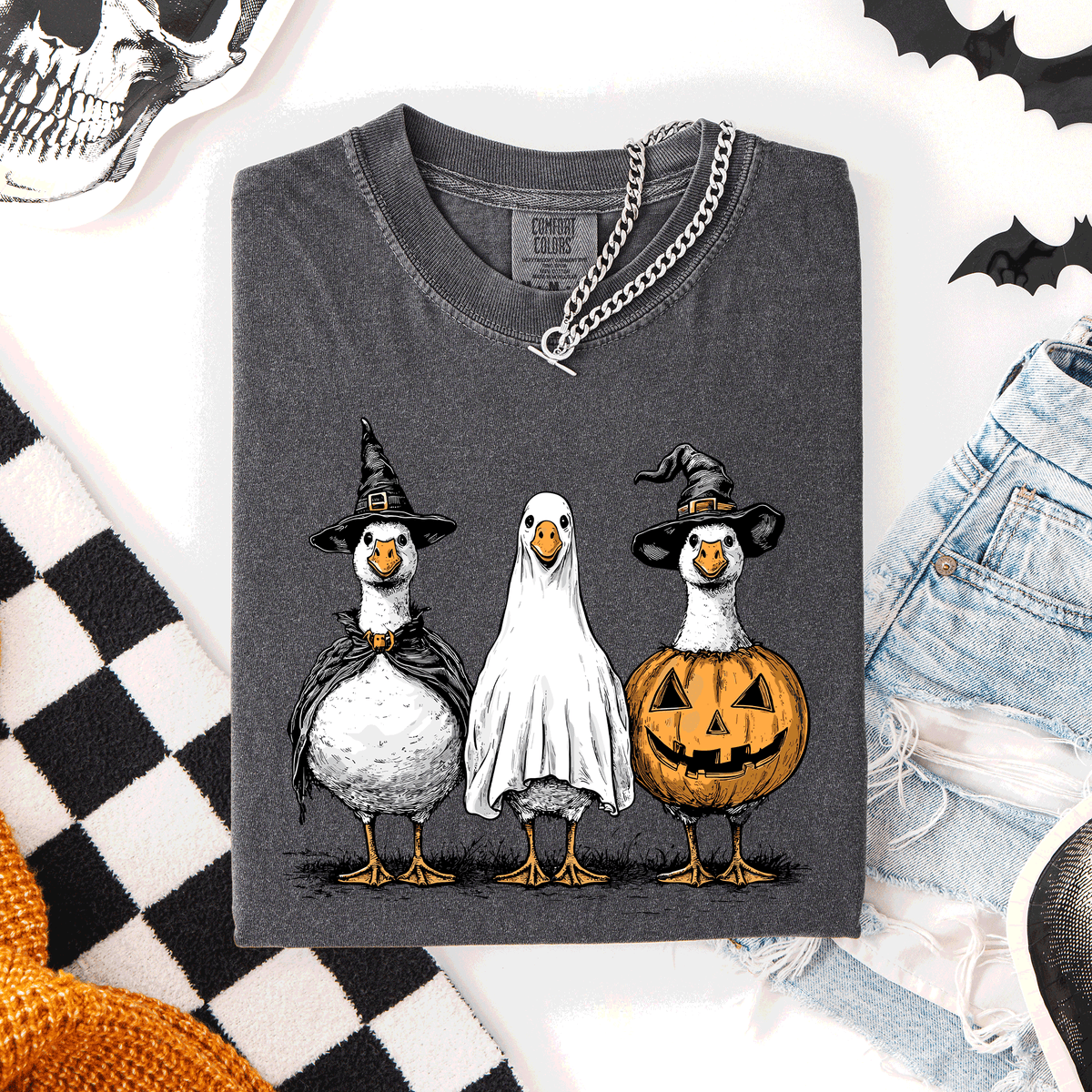 Cute Halloween Geese Spooky Season Parade Edition Limited Release Exclusive Comfort Colors Tee Refinery No. 1