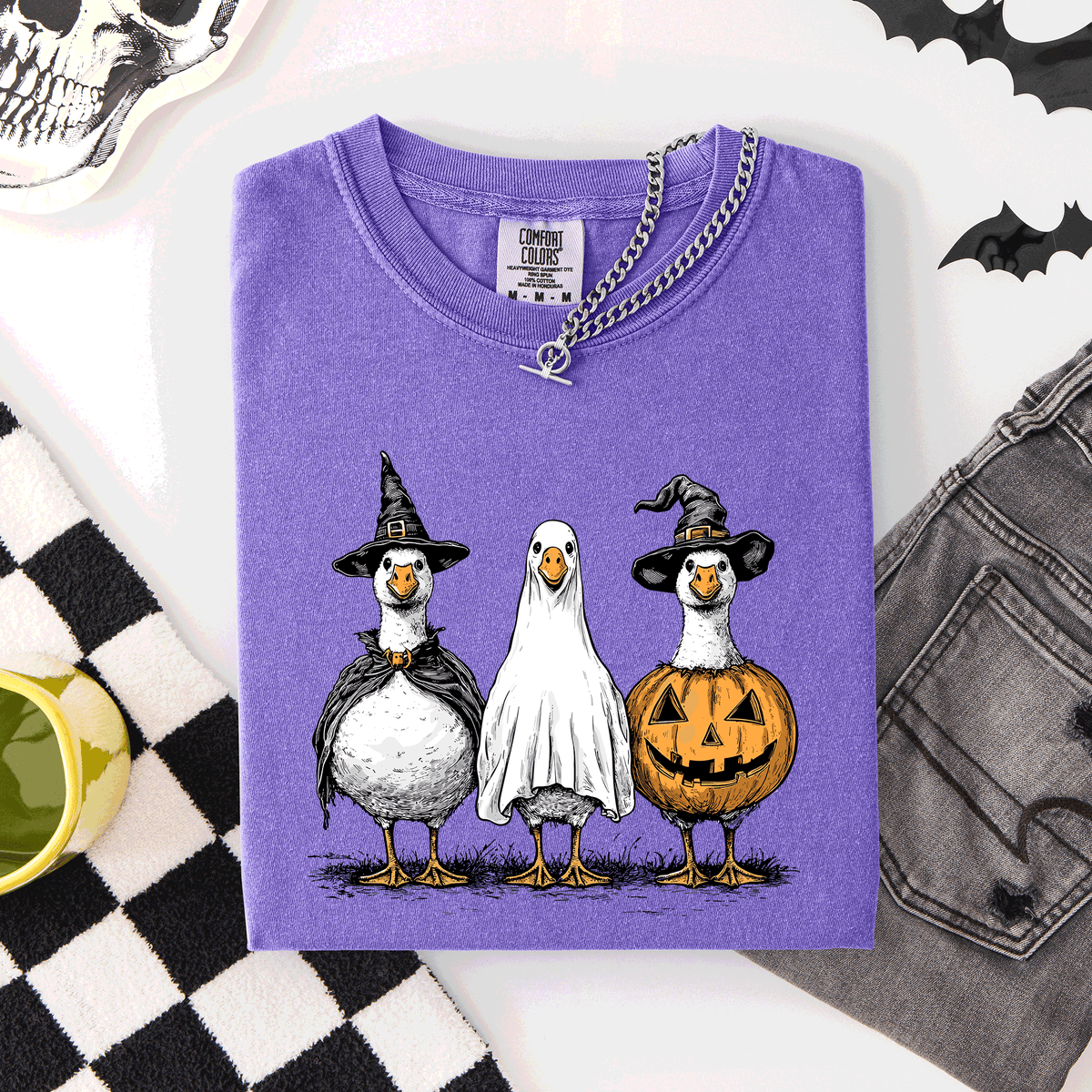 Cute Halloween Geese Spooky Season Parade Edition Limited Release Exclusive Comfort Colors Tee Refinery No. 1