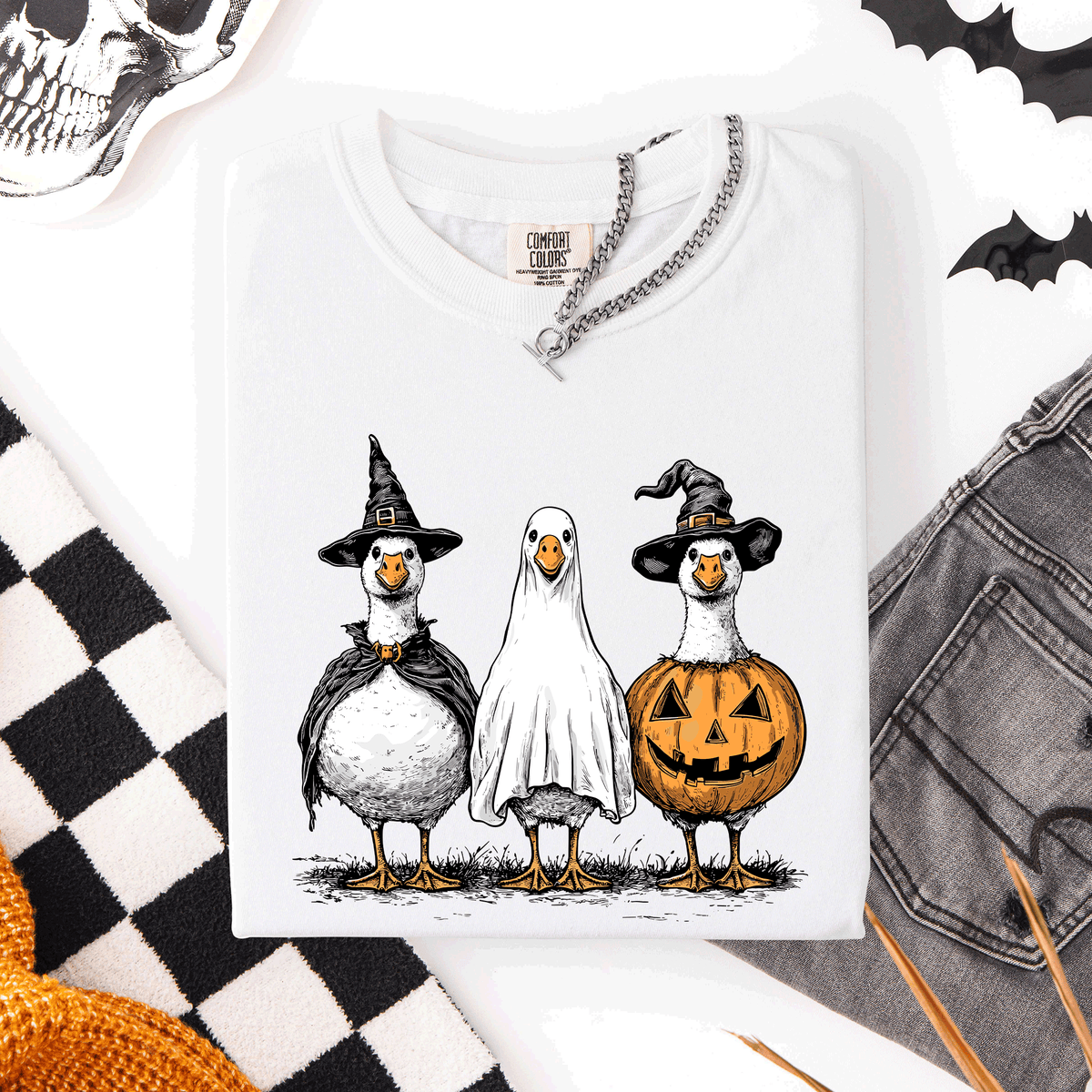 Cute Halloween Geese Spooky Season Parade Edition Limited Release Exclusive Comfort Colors Tee Refinery No. 1