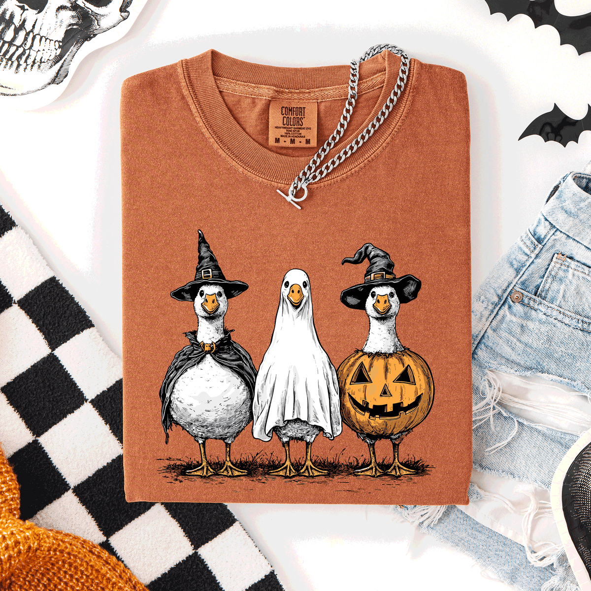 Cute Halloween Geese Spooky Season Parade Edition Limited Release Exclusive Comfort Colors Tee Refinery No. 1