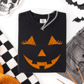 Cute Jack O Lantern Halloween Theme Cozy Silhouette Illustration Seasonal Colorful Edition Comfort Colors Tee Refinery No. 1