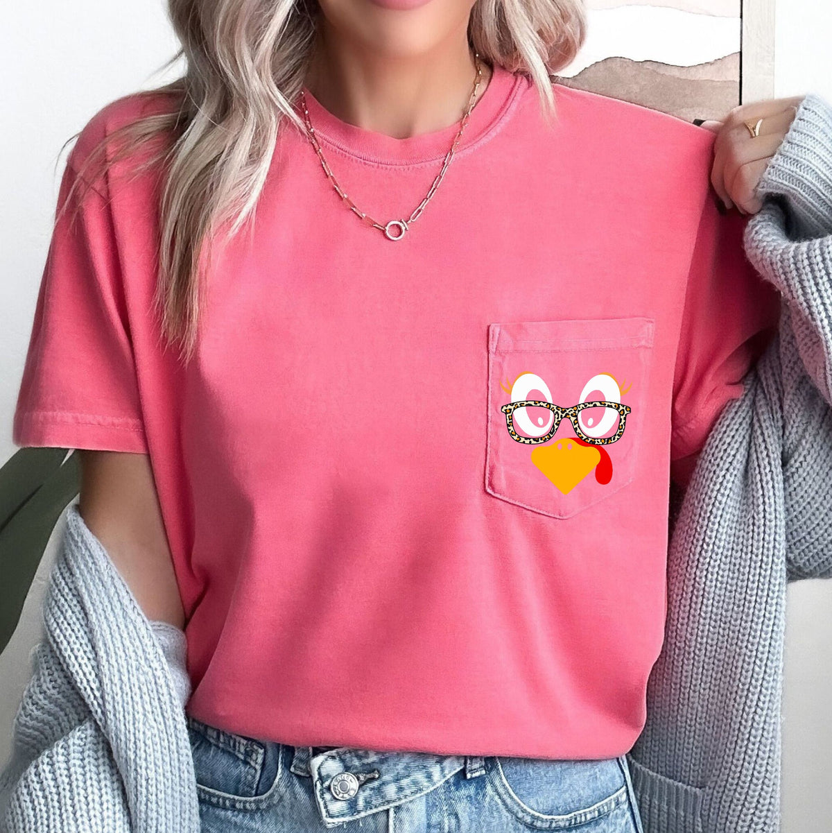 Cute Turkey, Teacher, Thanksgiving School Spirit Vintage Fall Print Comfort Colors Tee Refinery No. 1