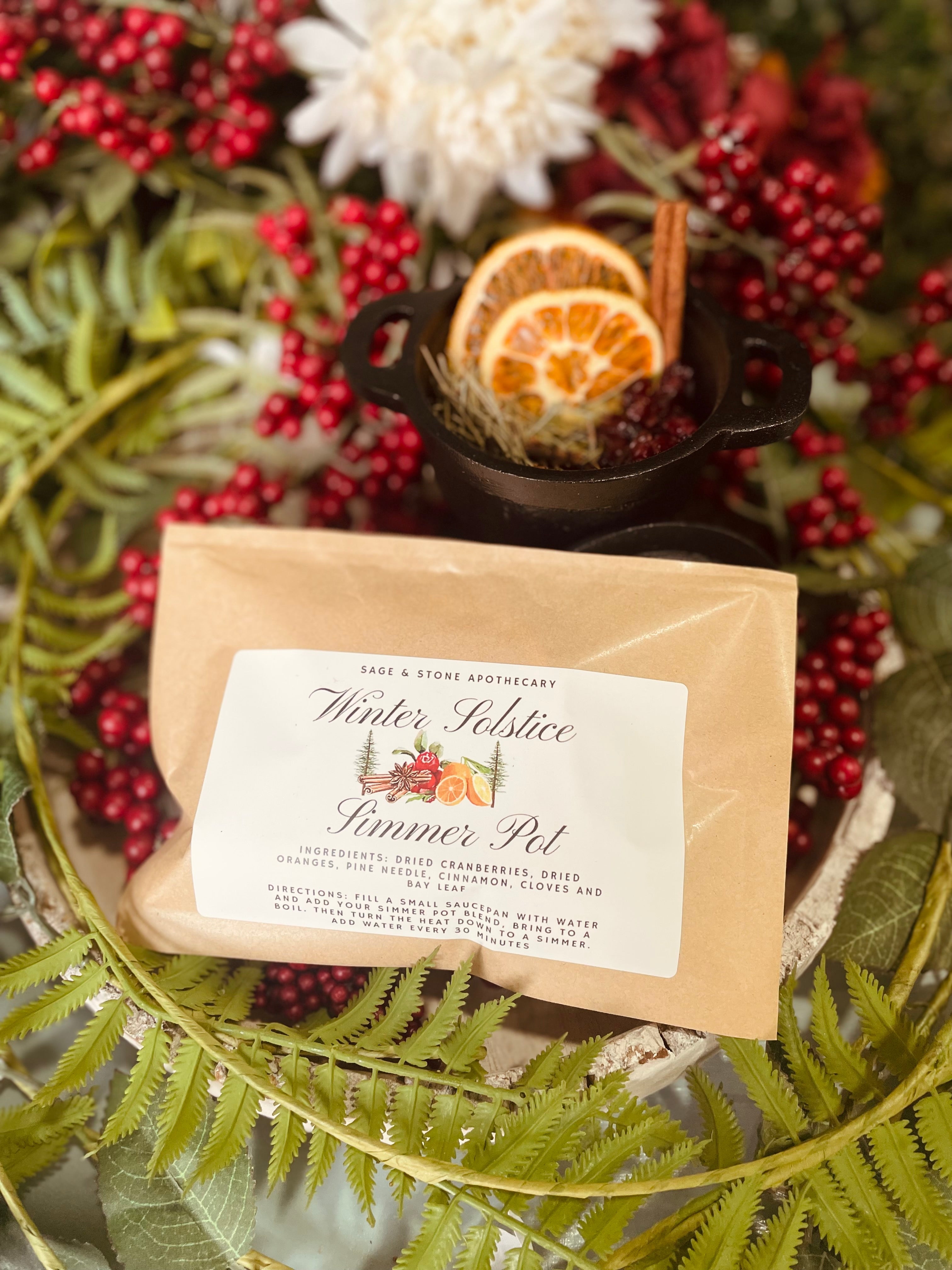 Winter Solstice Simmer Pot Sage & Stone Apothecary