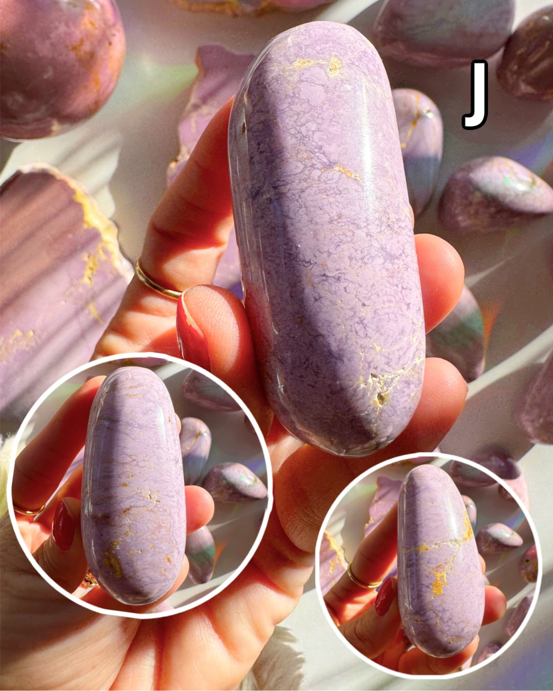 Phosphosiderite Palm Stones - AAA Baltic Mermaid