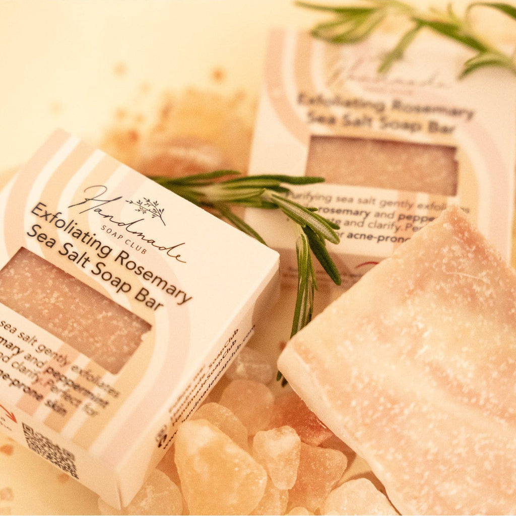 Exfoliating Rosemary Sea Salt Soap Bar Handmade Soap Club