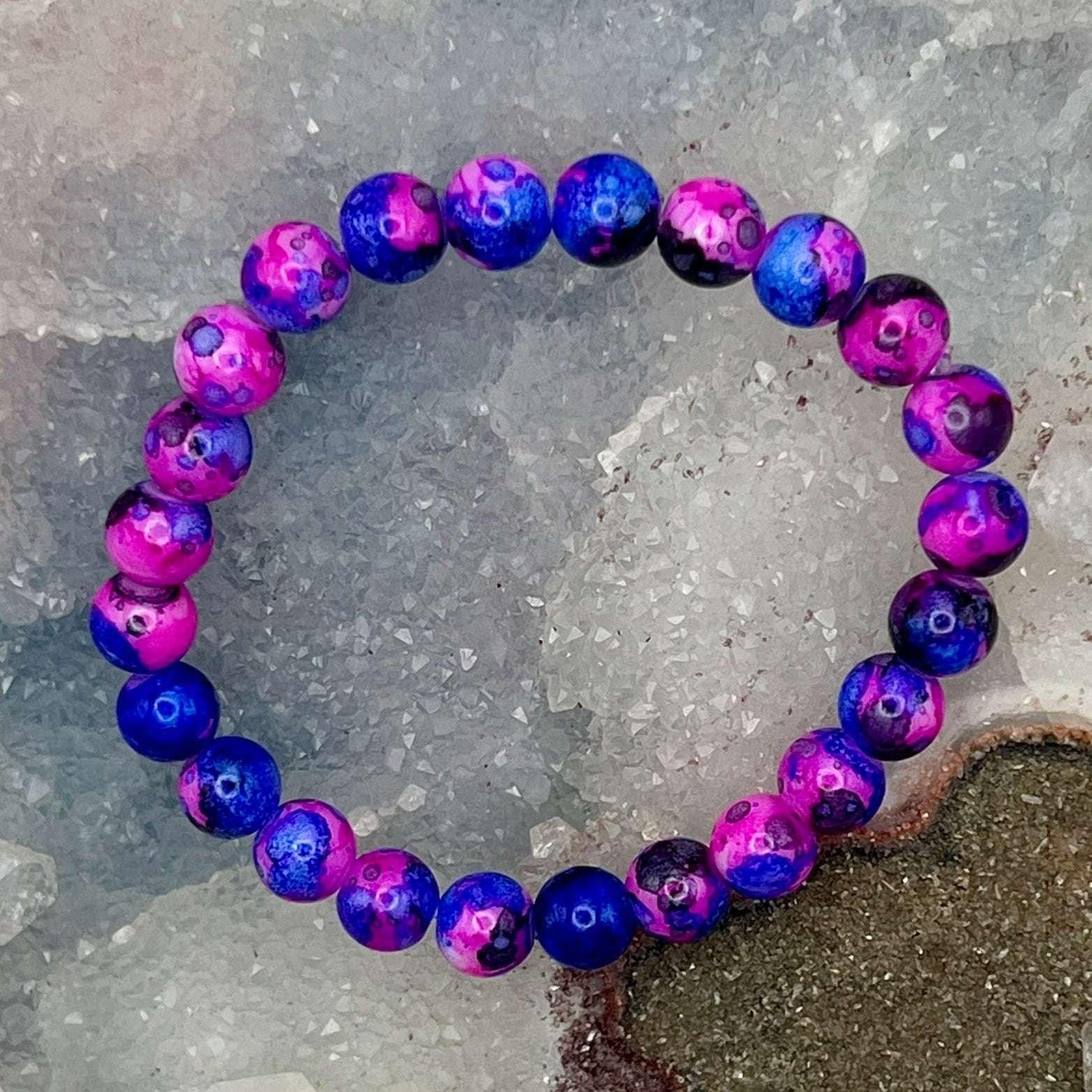 Dragon Vein Agate Crystal Bracelet Beaded Root Chakra Crystal Destiny