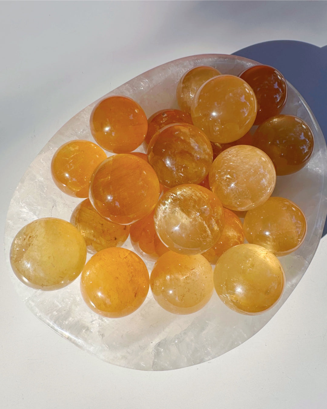 Honey Optic Calcite Spheres - AAA Baltic Mermaid