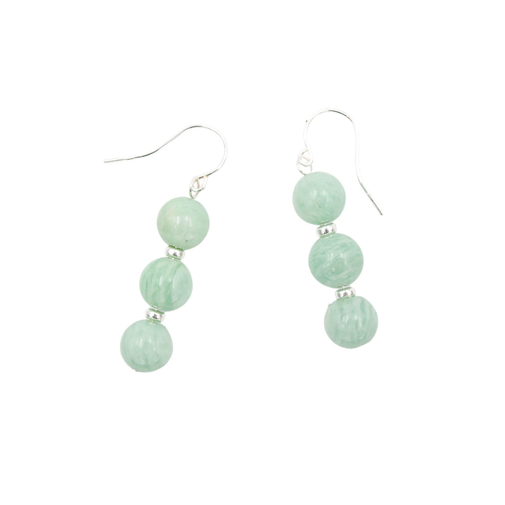 Stacked Peruvian Amazonite Earrings Earth Song Jewelry