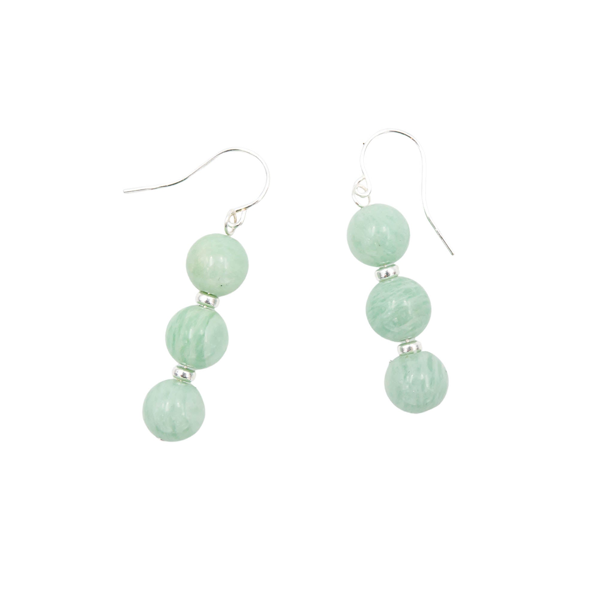 Stacked Peruvian Amazonite Earrings Earth Song Jewelry