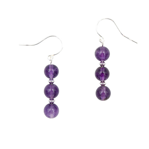 Amethysts On Silver ~ Necklace & Earrings Set Earth Song Jewelry
