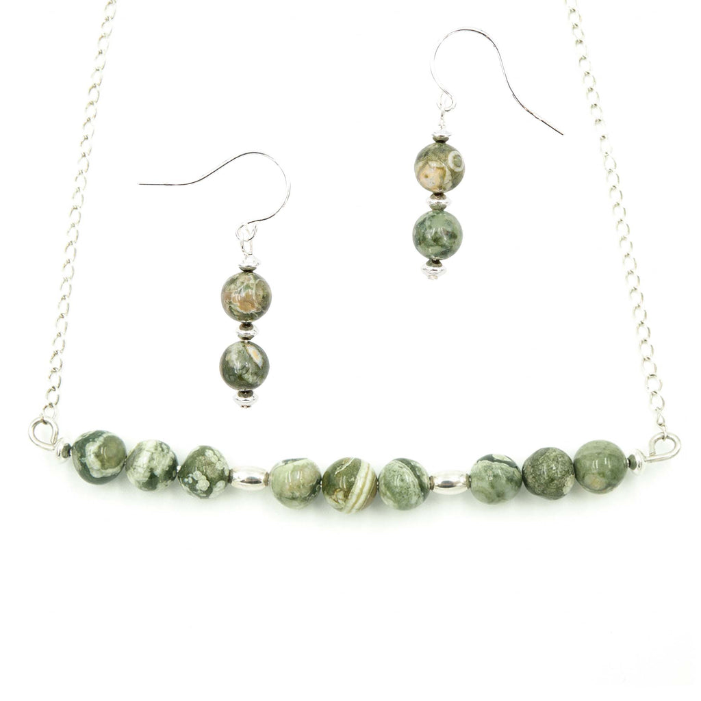 Rainforest Jasper ~ Necklace & Earrings Set Earth Song Jewelry