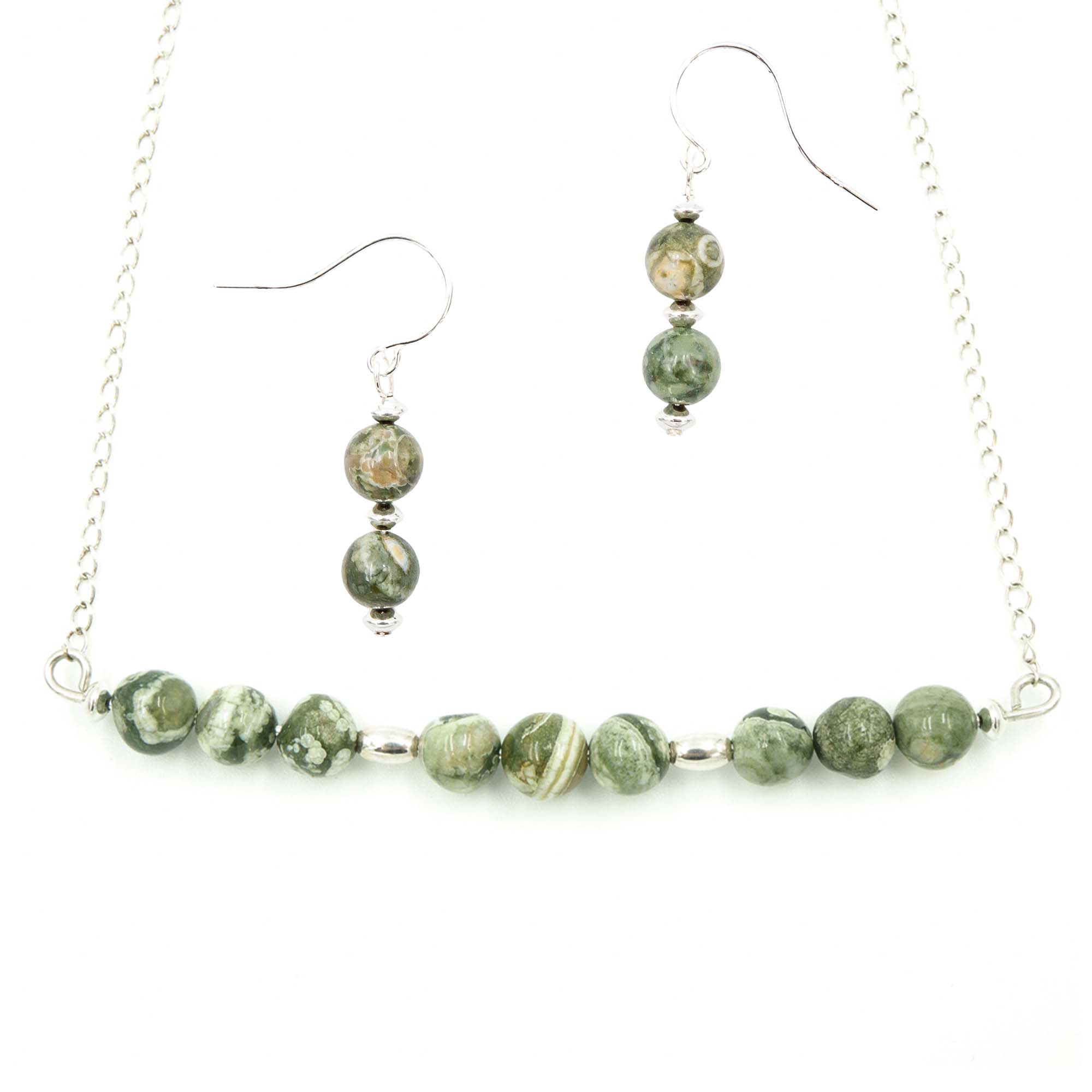Rainforest Jasper ~ Necklace & Earrings Set Earth Song Jewelry