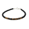 Strength Morse Code Bracelet In Tiger Eye & Onyx Earth Song Jewelry