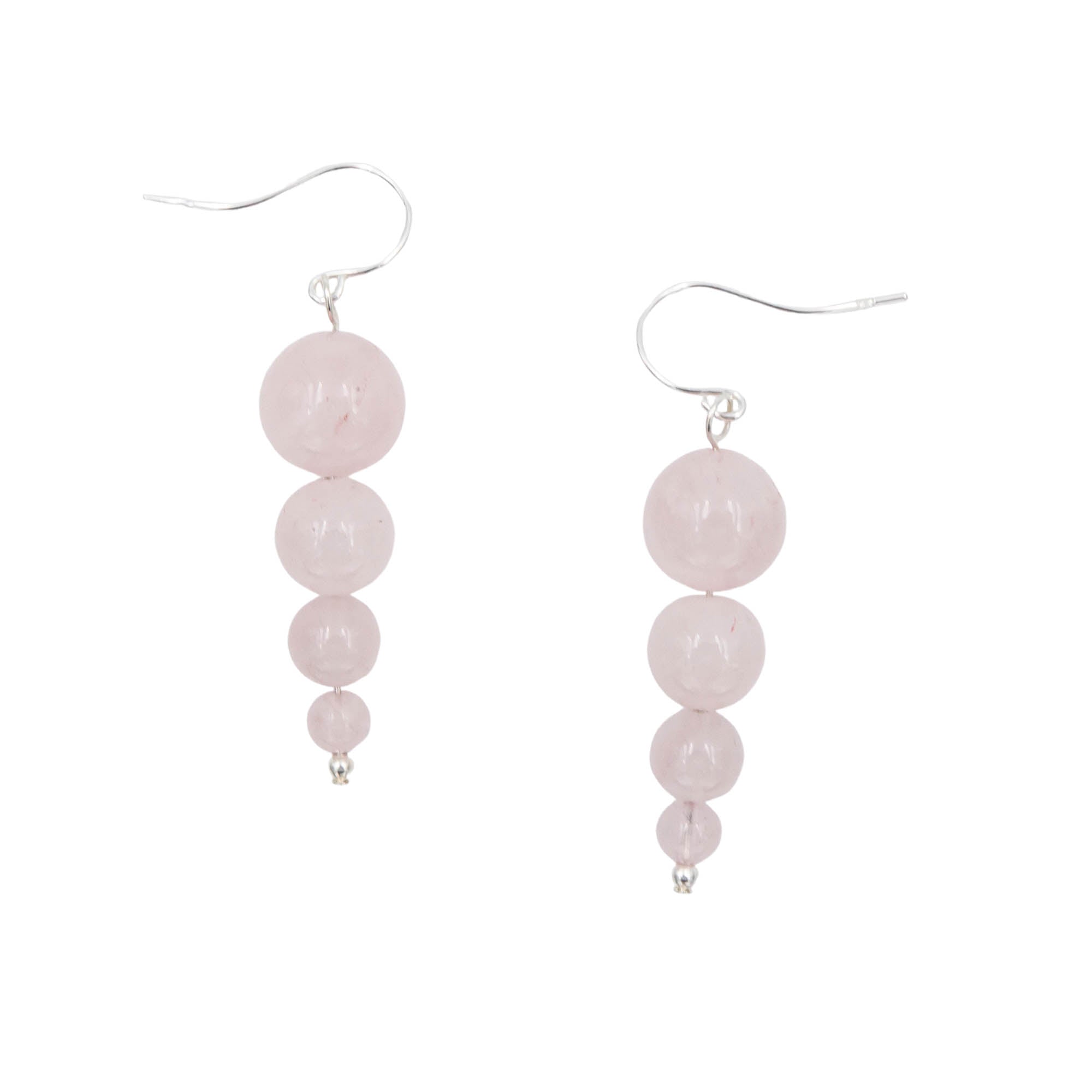 Rose Quartz Stacked Pendulum Earrings Earth Song Jewelry