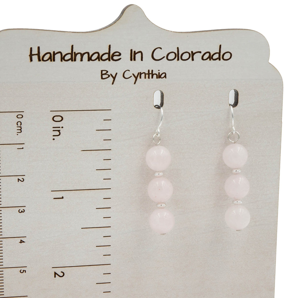 Stacked Rose Quartz Earrings Earth Song Jewelry