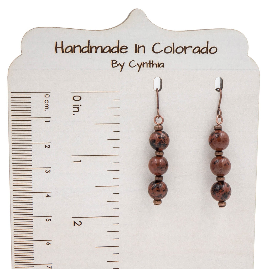 Stacked Mahogany Obsidian Earrings Earth Song Jewelry