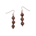 Stacked Mahogany Obsidian Earrings Earth Song Jewelry