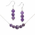 Amethysts On Silver ~ Necklace & Earrings Set Earth Song Jewelry