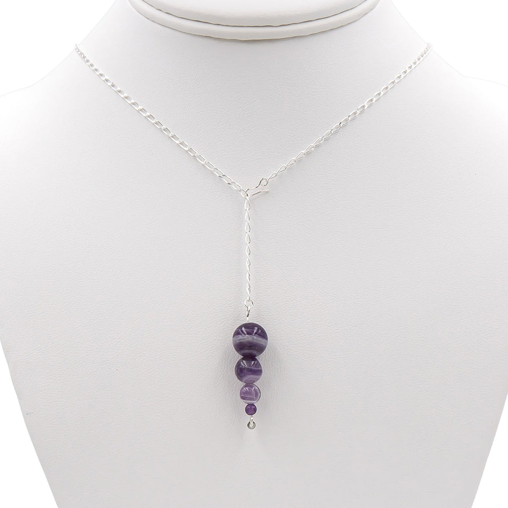Amethyst Pendulums ~ Necklace & Earrings Set Earth Song Jewelry