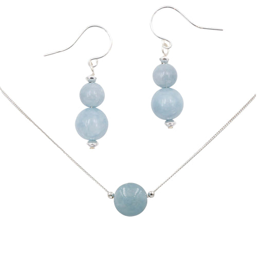Blue Sky Aquamarine ~ Necklace & Earrings Set Earth Song Jewelry