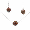 Fire Jasper Solitaire ~ Necklace Earrings Set Earth Song Jewelry