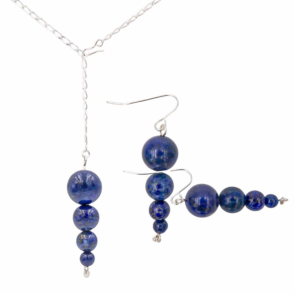 Lapis Lazuli Pendulums - Necklace & Earrings Set Earth Song Jewelry