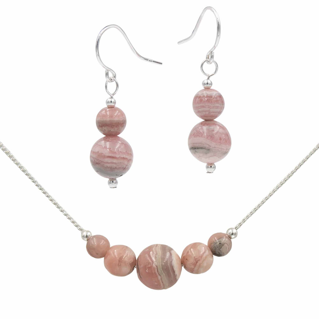 Rhodochrosite ~ Necklace & Earrings Set Earth Song Jewelry