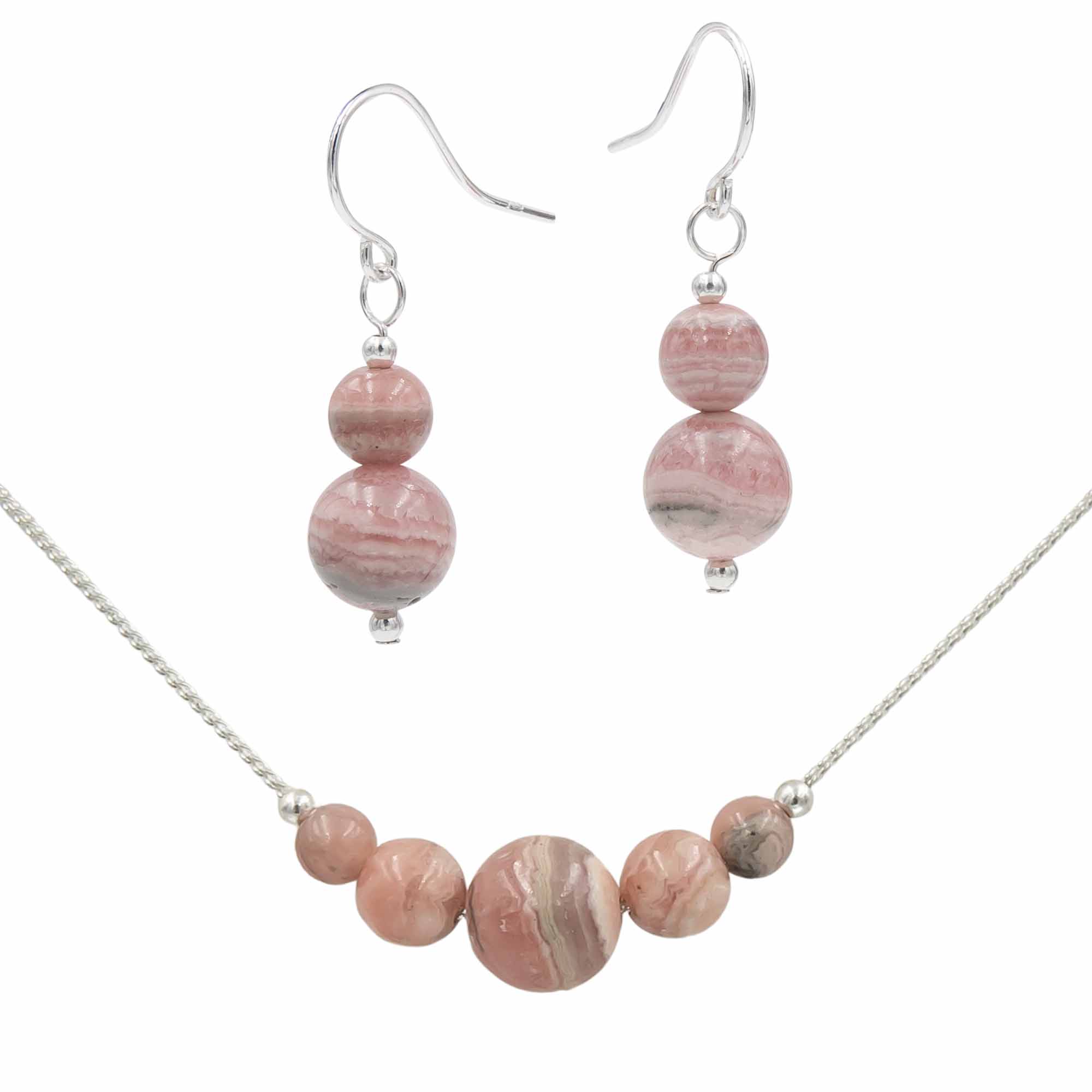Rhodochrosite ~ Necklace & Earrings Set Earth Song Jewelry