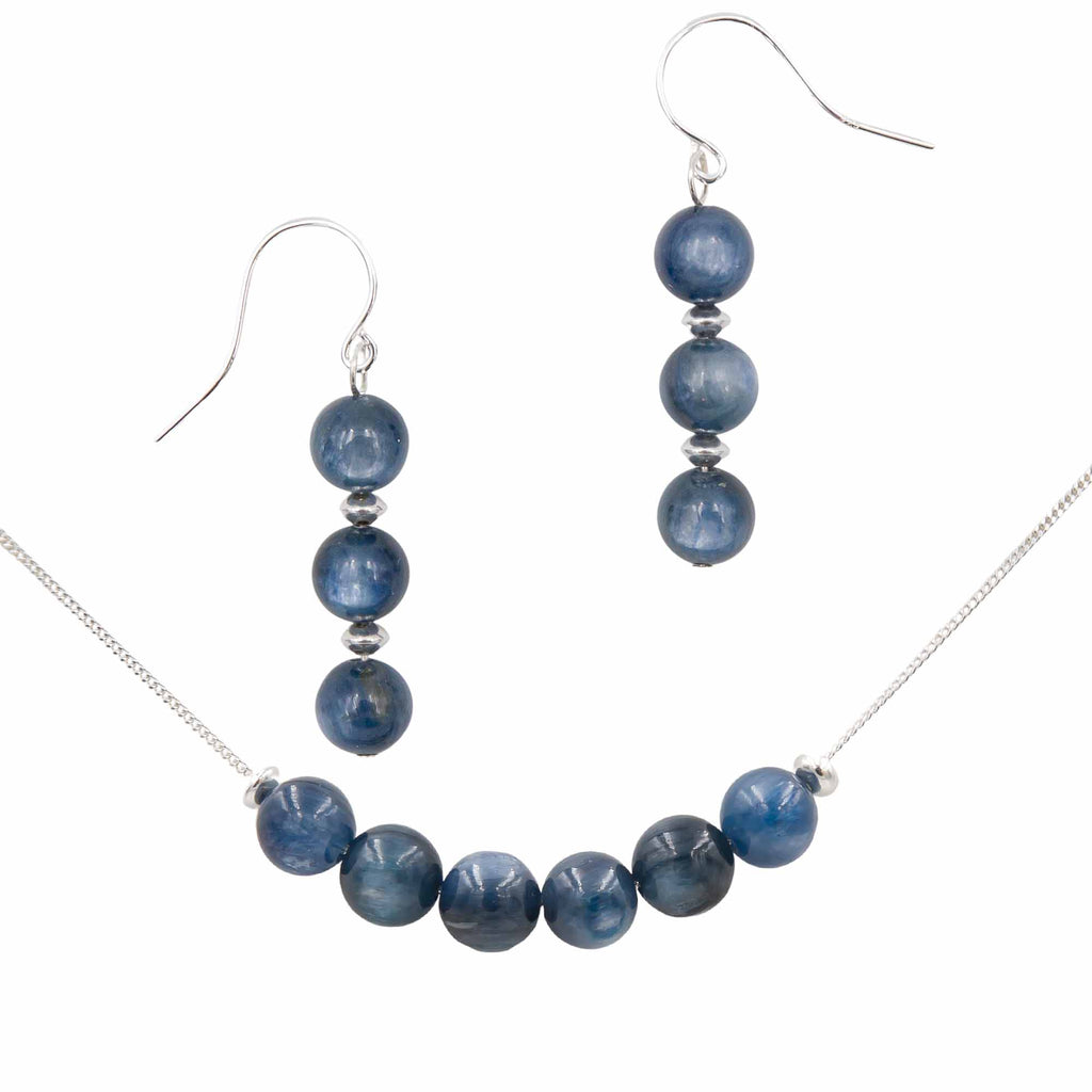 Stacked Kyanite Necklace & Earrings Set Earth Song Jewelry