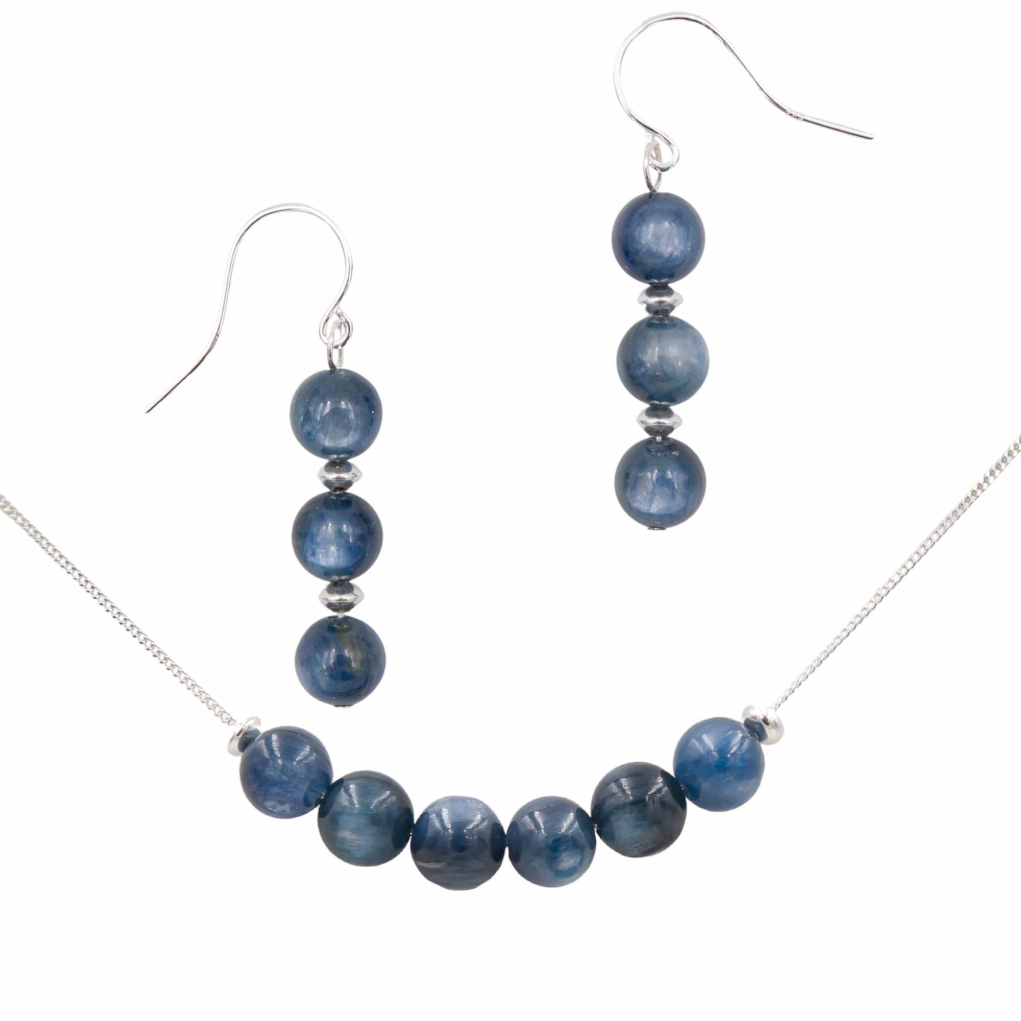 Stacked Kyanite Necklace & Earrings Set Earth Song Jewelry