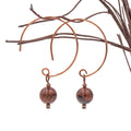 Mahogany Obsidian Hoop Curved Earrings Earth Song Jewelry