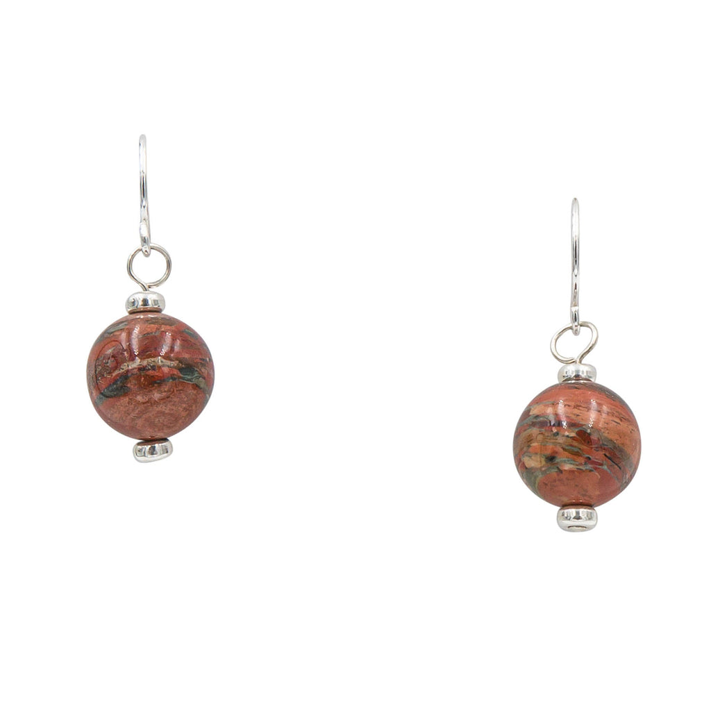 Fire Jasper Solitaire Earring Earth Song Jewelry