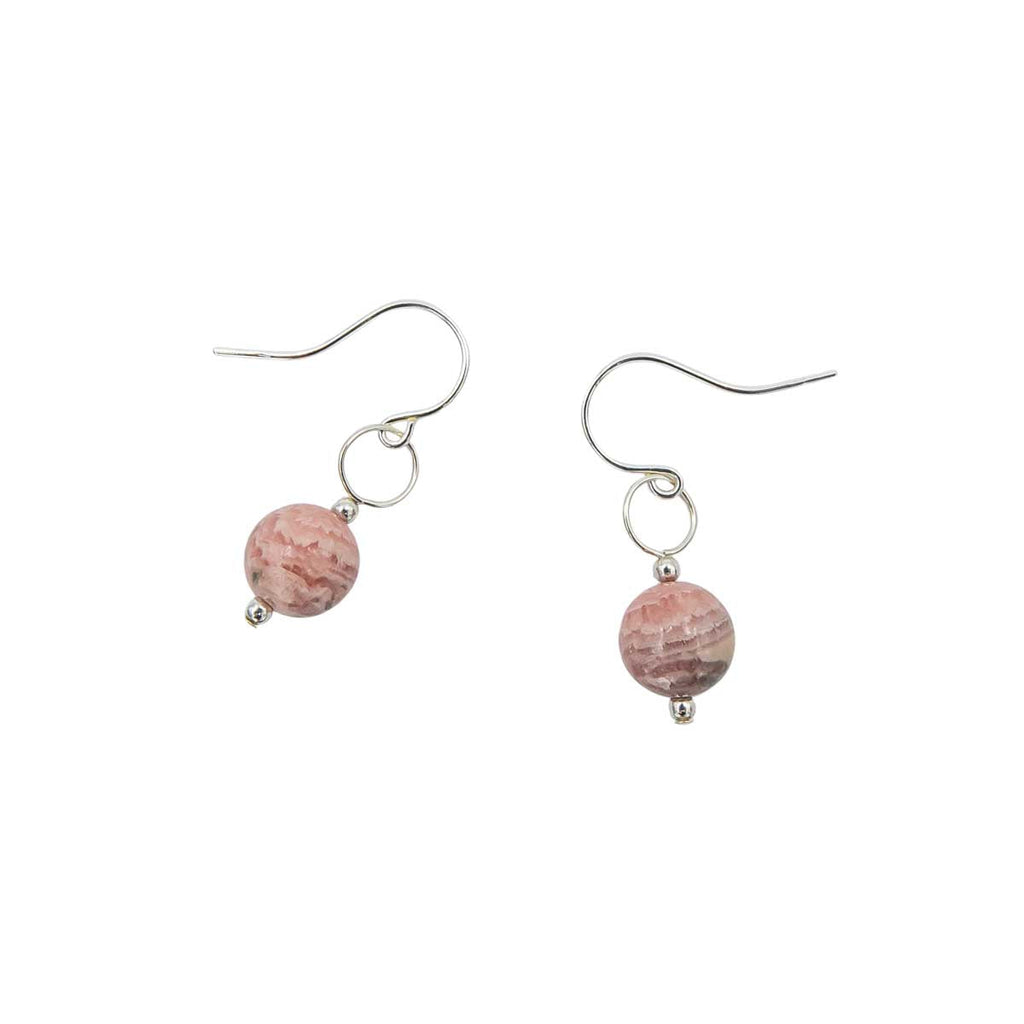 Rhodochrosite Solitaire ~ Necklace & Earrings Set Earth Song Jewelry