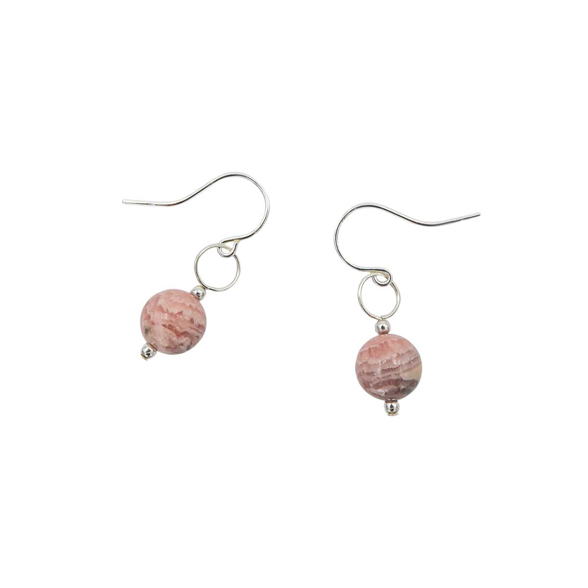 Rhodochrosite Solitaire ~ Necklace & Earrings Set Earth Song Jewelry