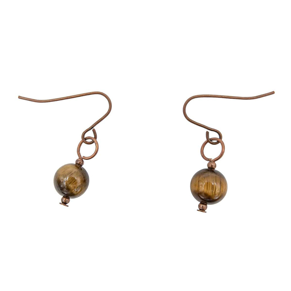 Tiger Eye Solitaire Earrings Earth Song Jewelry