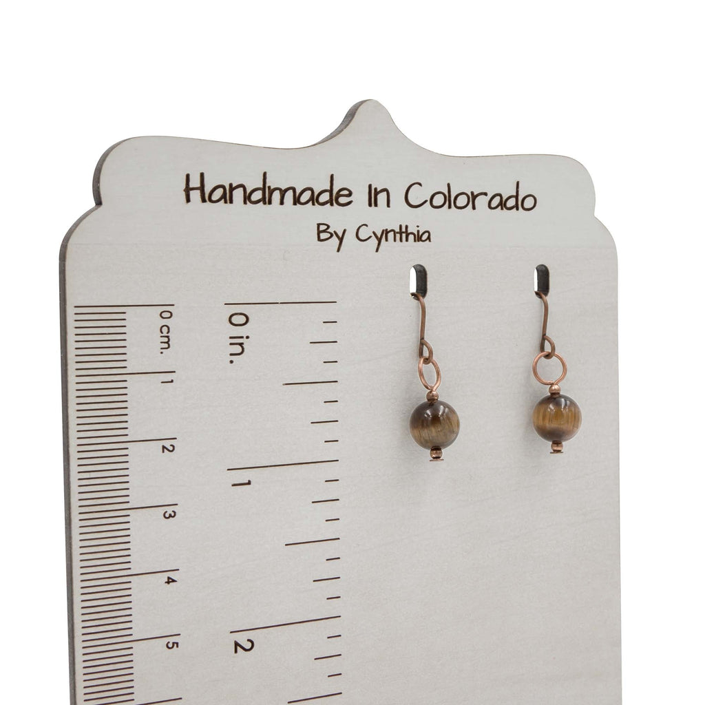 Tiger Eye Solitaire Earrings Earth Song Jewelry