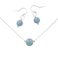Aquamarine Solitaires ~ Necklace & Earrings Set Earth Song Jewelry