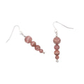 Rhodochrosite Stacked Pendulum Earrings Earth Song Jewelry