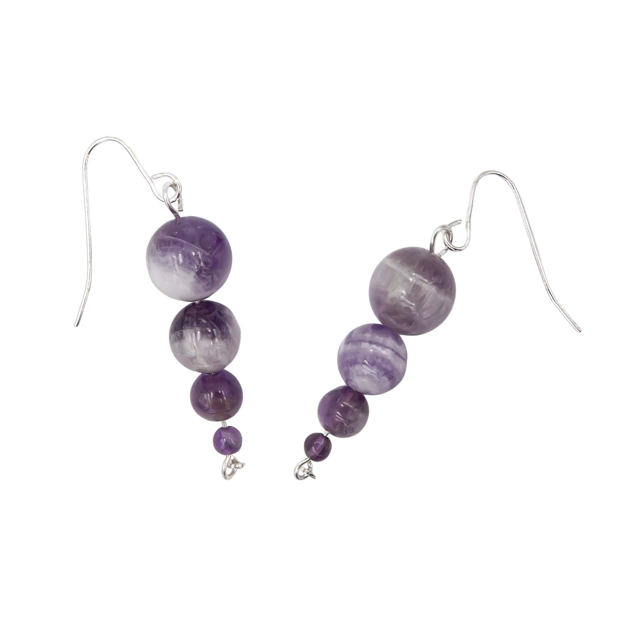 Amethyst Pendulums ~ Necklace & Earrings Set Earth Song Jewelry